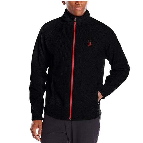 Spyder Men's M Constant Full Zip Fleece Jacket - XX-Large Black/Red Mid Weight